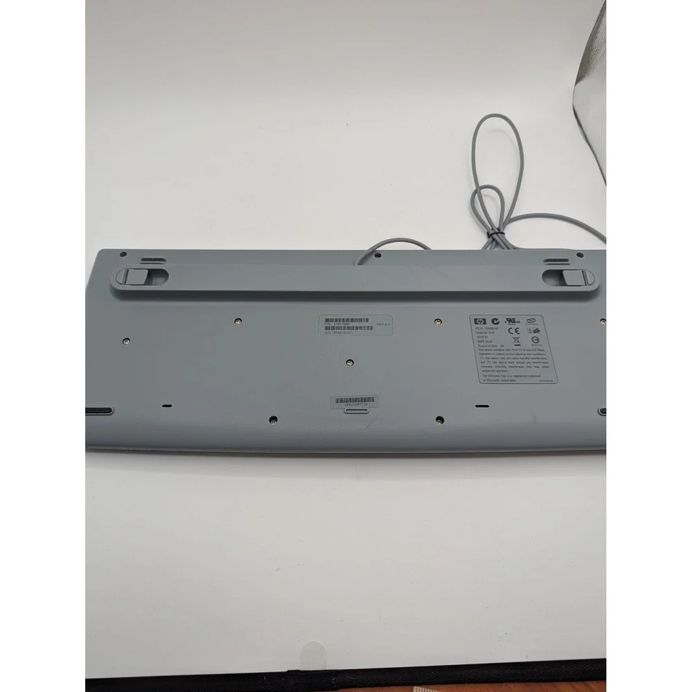 HP Multimedia Keyboard 5187-7583 Silver Gray PS/2 Wired Media Controls Vintage